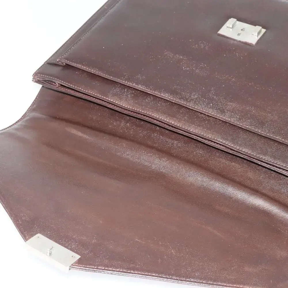 Burberry Leather Business Bag Brown